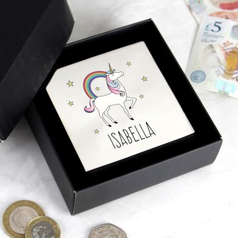 Personalised Unicorn Square Money Box Extra Image 3